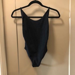 Black low cute sides/back Bodysuit